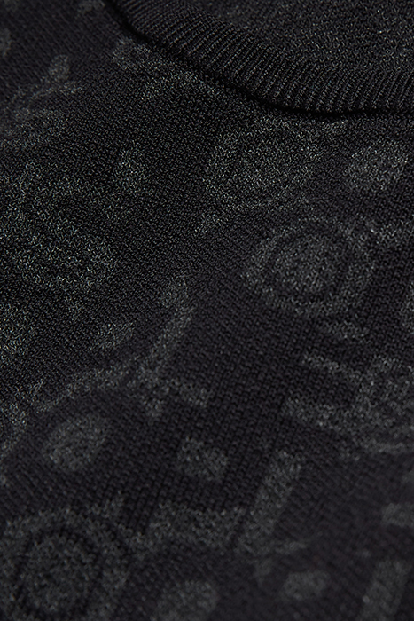 ROBE JACQUARD LOGO ALL OVER BLACK DARK GREY 7
