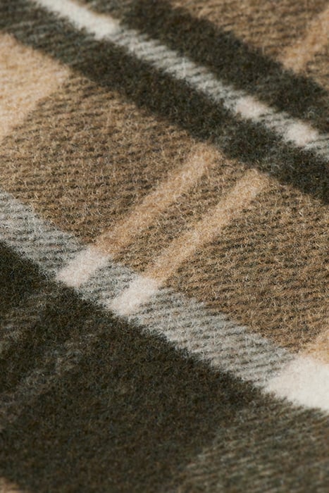 TEDDY-TRIMMED CHECKED TRUCKER JACKET FIELD GREEN CHECK 9