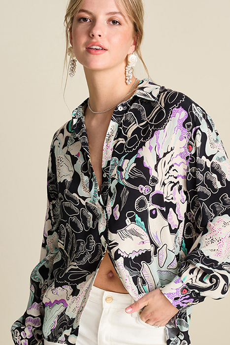 BLOUSE - MILLY ISLAND LIFE MULTI COLOUR 4