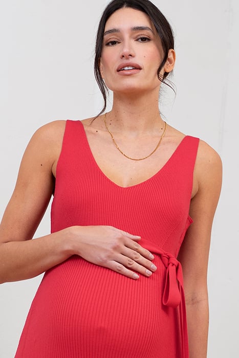 MATERNITY FIT & FLARE DRESS PINK 9