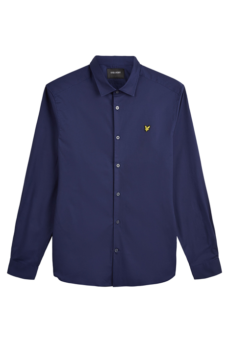 LS SLIM FIT POPLIN SHIRT NAVY 4