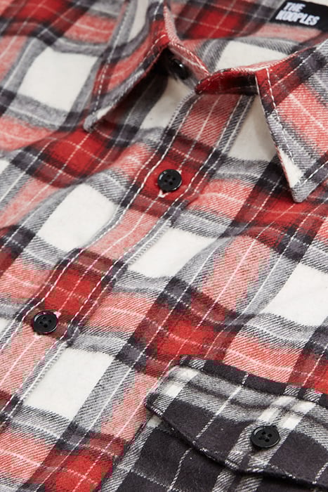 CHEMISE DROITE A CARREAUX POCHES CONTRASTEES RED 7