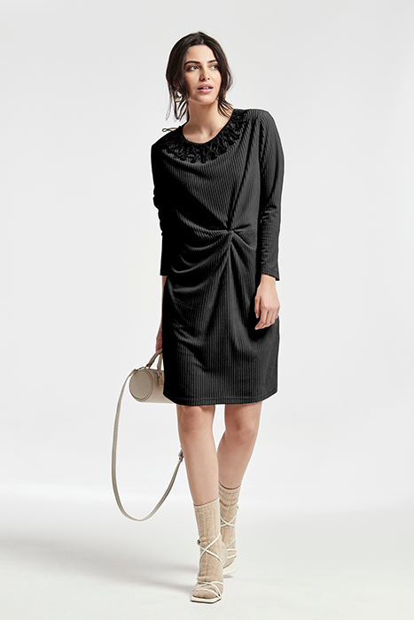 KNIT CORDUROY HARRI DRESS BLACK 1