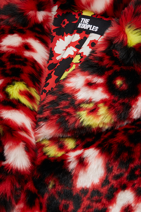 FAUSSE FOURRURE JACQUARD FLEURI DARK RED 7