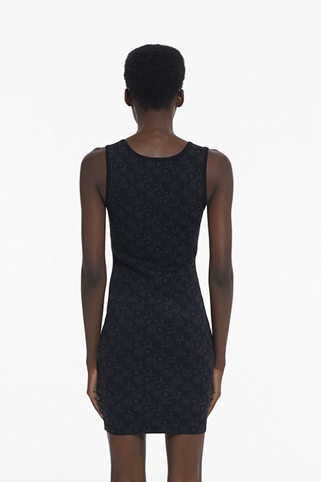 ROBE JACQUARD LOGO ALL OVER BLACK DARK GREY 2