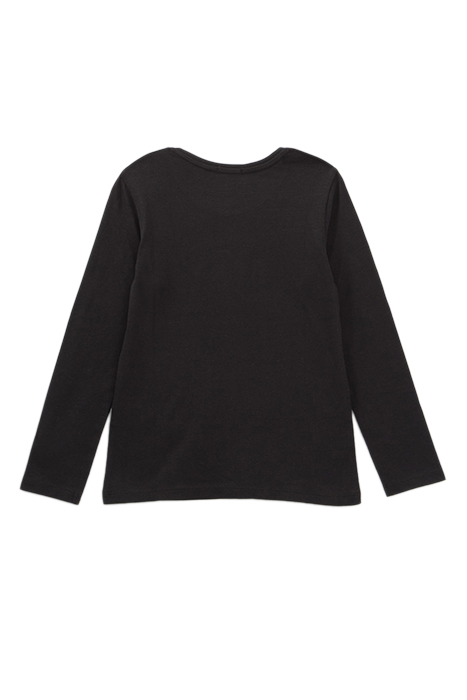 GIRLS’ BLACK ORGANIC COTTON T-SHIRT WITH ROCK IMAGES BLACK 2