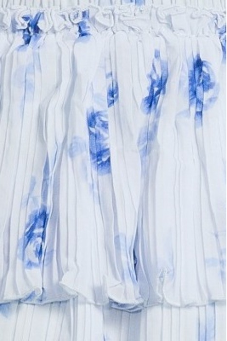 PLEATED GEORGETTE FLOUNCE SMOCK MINI DRESS HEATHER 5