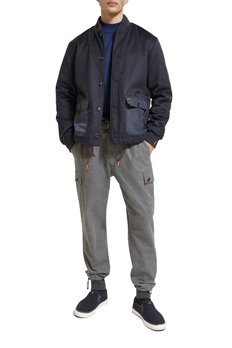 REVERSIBLE BOMBER JACKET IN MIXED QUALITIES NIGHT 3