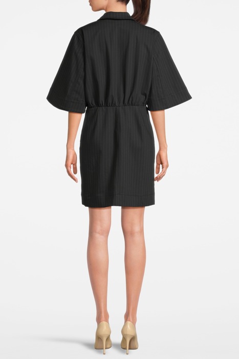 STRETCH STRIPE MINI DRESS BLACK 2