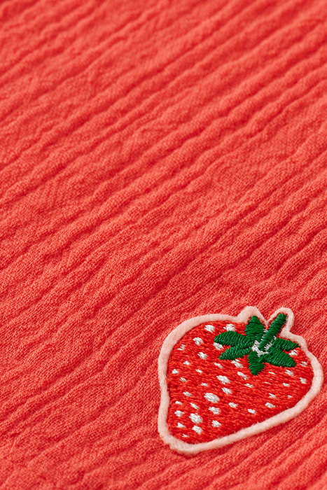 GIRLS CRINKLE COTTON TOP STRAWBERRY 8