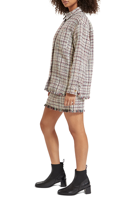 GLITTER TWEED SHIRT JACKET ECRU LUREX MELANGE 7