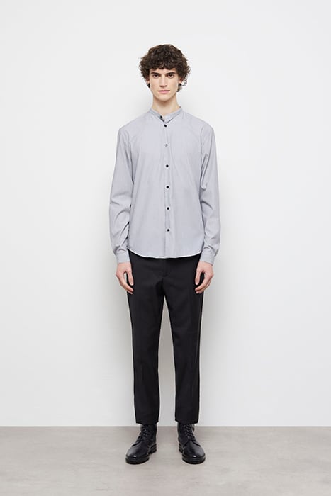 CHEMISE SLIM D COL OFFICIER BLACK WHITE 2