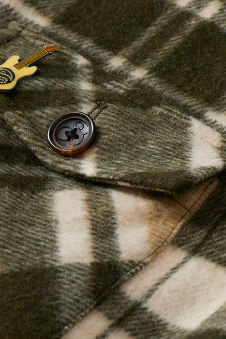 BRUSHED WOOL-BLEND CHECKED OVERSHIRT GREEN CHECK 9