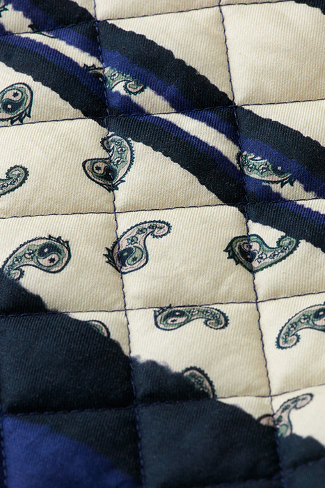 QUILTED ALLOVER PRINTED SHIRT JACKET BLUE PAISLEY STRIPE 9