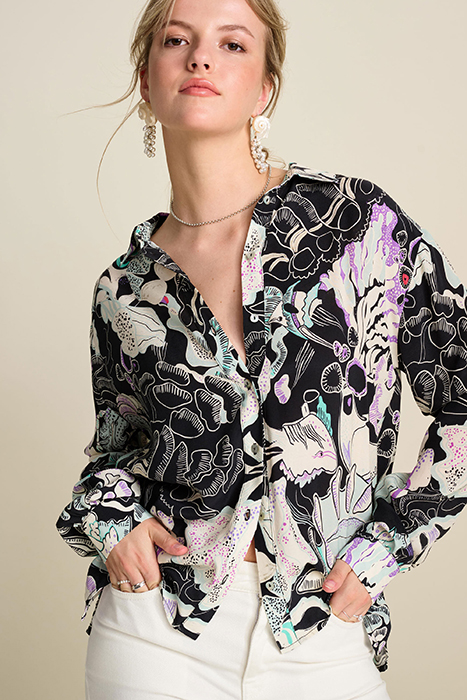 BLOUSE - MILLY ISLAND LIFE MULTI COLOUR 5