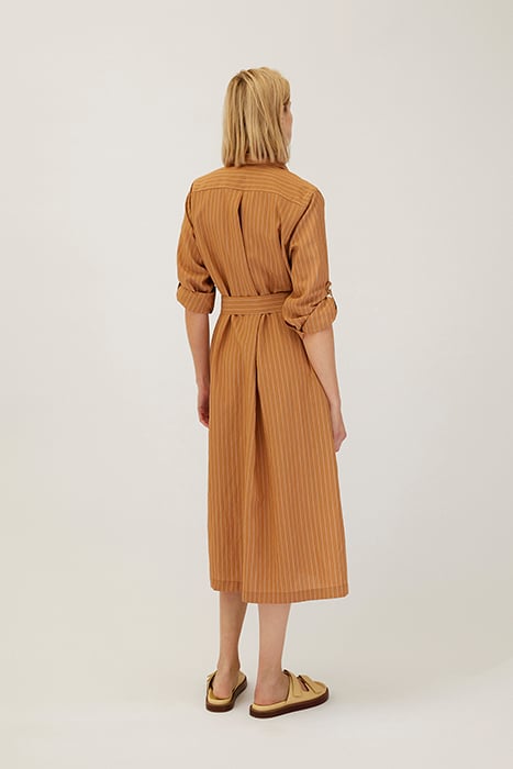 FLOWY LONG SHIRT DRESS CAMEL 2