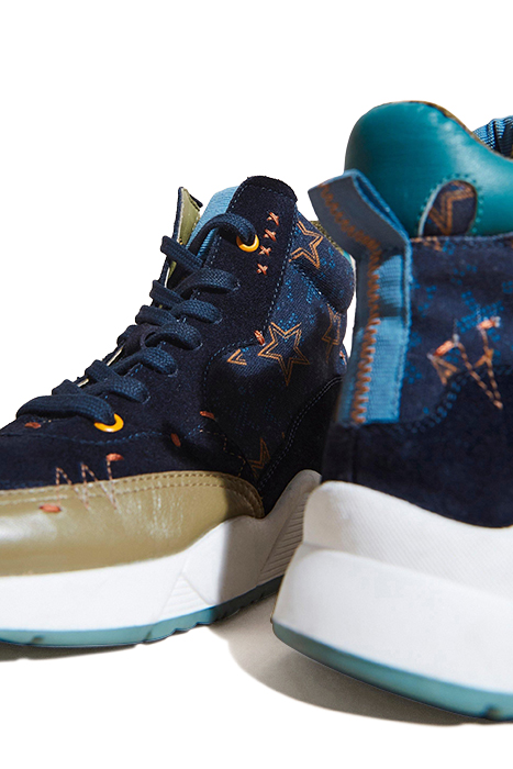CRAFT PRINTED HI TOP TRAINER NAVY 4
