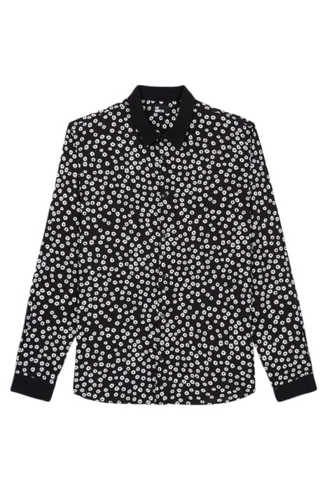 CHEMISE PRINTE DETAIL COL BLANC BLACK WHITE by The Kooples