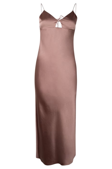 SATIN SLIP DRESS ALMOND 1