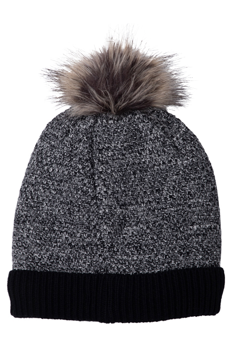 BABY BOYS’ BLACK MARL BEANIE WITH LOGO BADGE BLACK 2