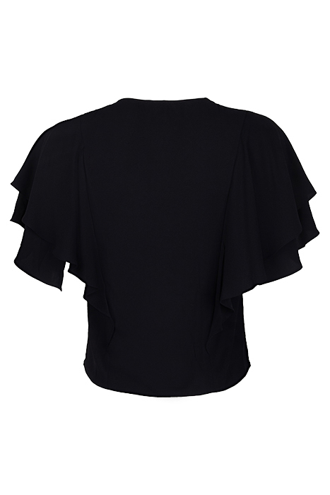 FRILL SLEEVE TOP BLACK 2