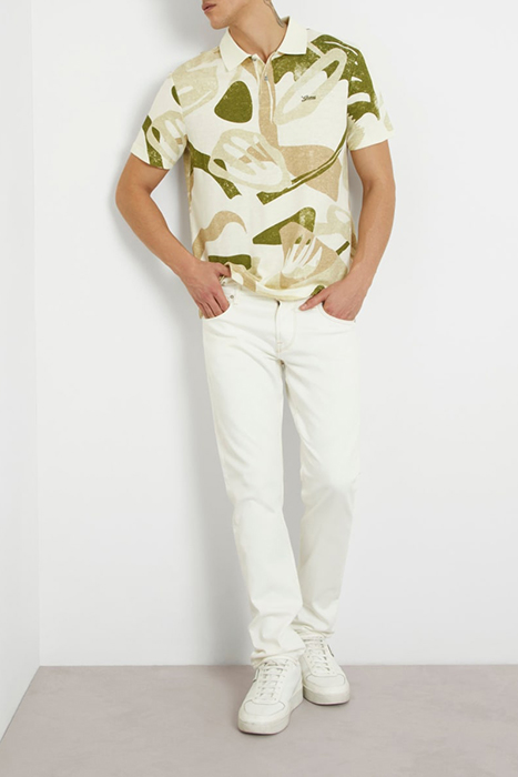 SS SLUB AOP POLO GREEN/BEIGE/BROWN AB 3