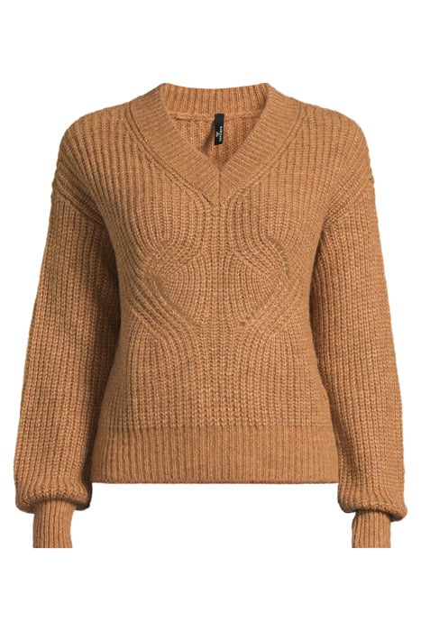 MICHELLE V NECK SWTR MACCHIATO MULTI 3