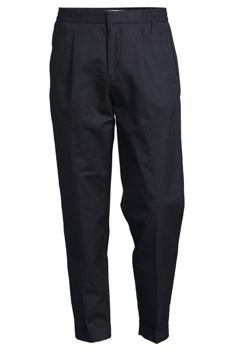SLIM FIT COTTON-LINEN TROUSERS IN NAVY - OUTLET PRICE 3