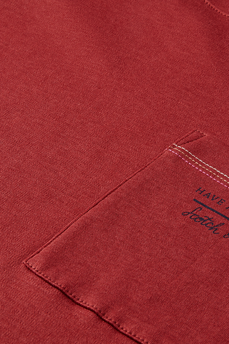 RELAXED LYOCELL T-SHIRT WITH CHEST POCKET RED EARTH 7