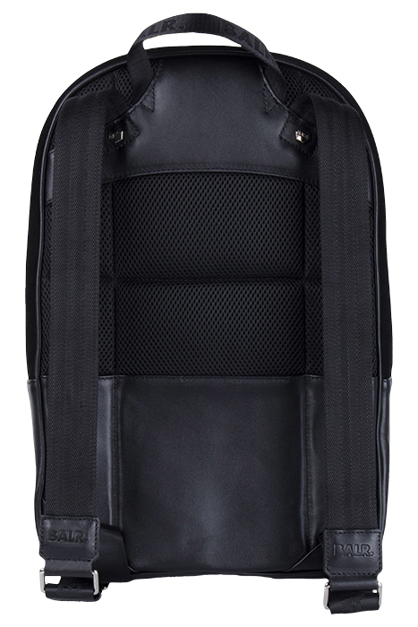 UNISEX SORRENTO LEATHER/SUEDE BACKPACK JET BLACK 2