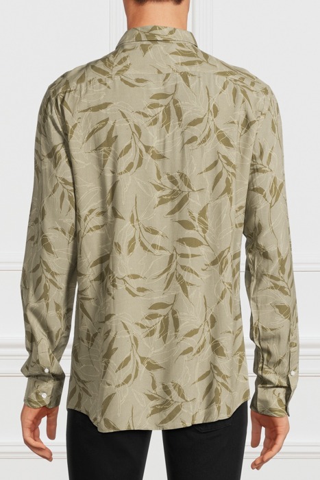 BENNY NEW COLLAR PAU OLIVE MACROLEAF CASUAL SHIRT PRINT 2