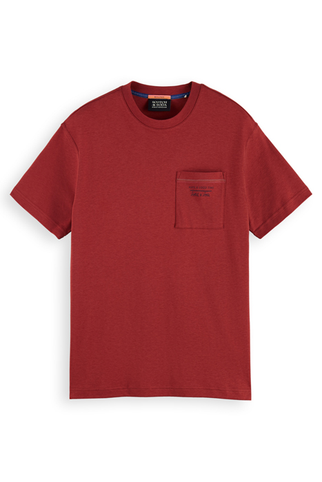 RELAXED LYOCELL T-SHIRT WITH CHEST POCKET RED EARTH 4