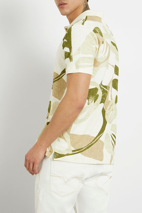 SS SLUB AOP POLO GREEN/BEIGE/BROWN AB 2