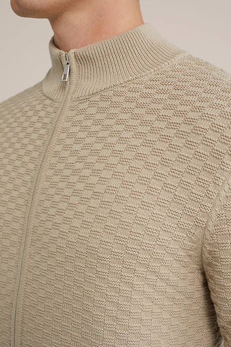 CARDIGAN WITH ZIPPER BEIGE 5