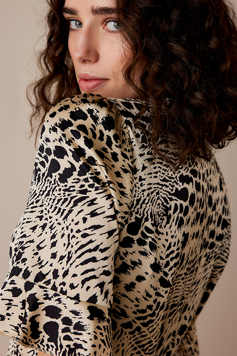 WRAP DRESS PRINTED POLYESTER WHITES 3