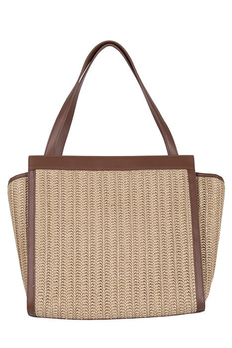 LISA WOVEN TOTE BAG COGNAC 2