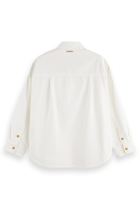 WHITE DENIM OVERSHIRT WITH WESTERN DETAILS WHITE BEACH 5