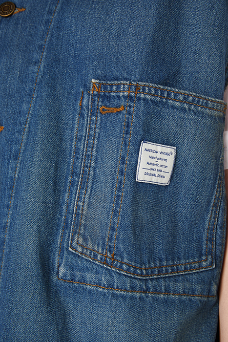 STRAIGHT MID-LENGTH SLEEVELESS JACKET BLUE DIRTY 6