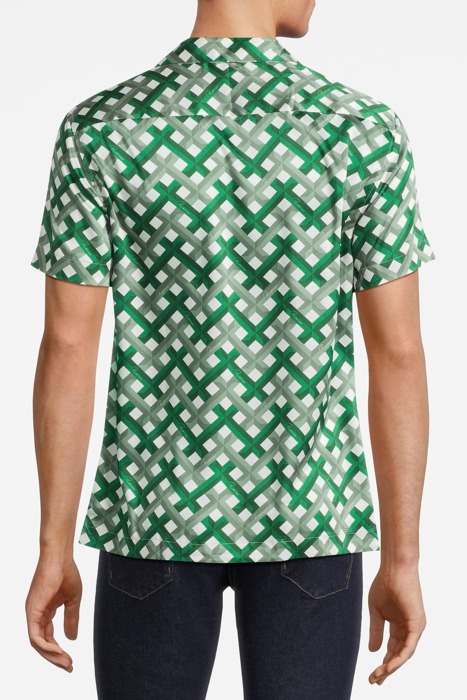 ELDEN SLIM FIT CUBAN COLLAR SHIRT GREEN - OUTLET PRICE 2