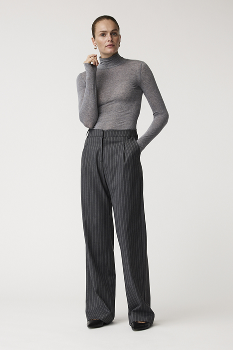 CARA PINSTRIPE PANTS GREY MELANGE 4