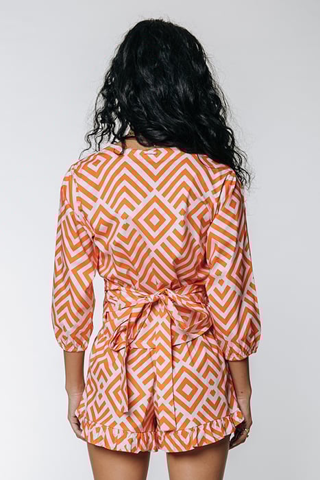 SENSA SQUARES RUFFLE SHORT BRIGHT ORANGE 2