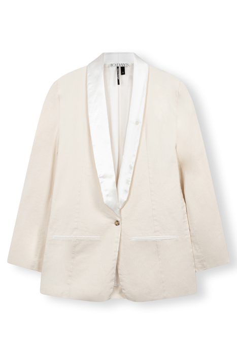 SMOKING BLAZER SLUB TWILL ECRU 3