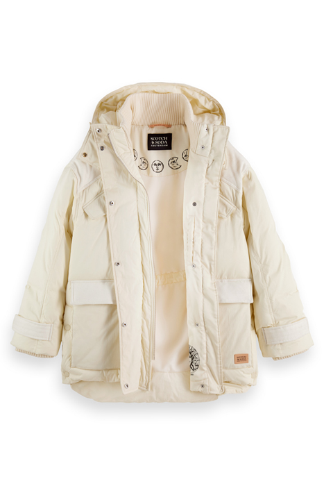 PARKA IN MIXED QUALITIES WITH REPREVE® FILLING AGED WHITE 6