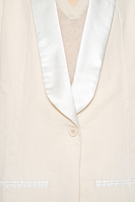 SMOKING BLAZER SLUB TWILL ECRU 5