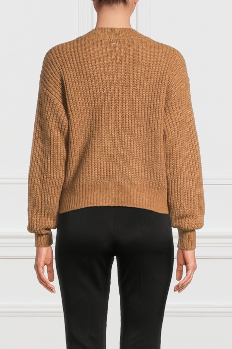 MICHELLE V NECK SWTR MACCHIATO MULTI 2