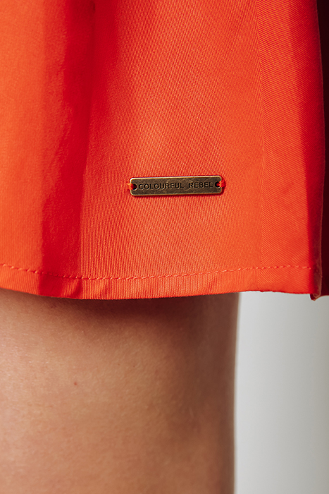 HETTE UNI WRAP MINI DRESS BRIGHT ORANGE 9