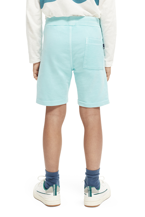 BOYS GARMENT DYED RIB DETAIL SWEAT SHORTS IN ORGANIC COTTON  2