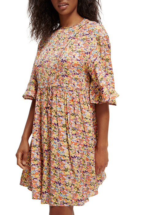 T-SHIRT SHAPE DRESS WITH FLOUNCE SLEEVES COMBO J 7