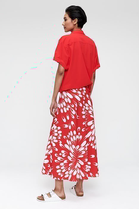 PRINTED SWAN SKIRT FIERY RED 3