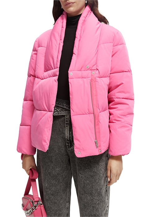 ASYMMETRIC CLOSURE PUFFER COAT WITH REPREVE® FILLING SOFT RO 7